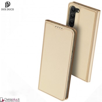 Dux Ducis dirbtinės odos atverčiamas dėklas - auksinės spalvos (Samsung S23 Plus)